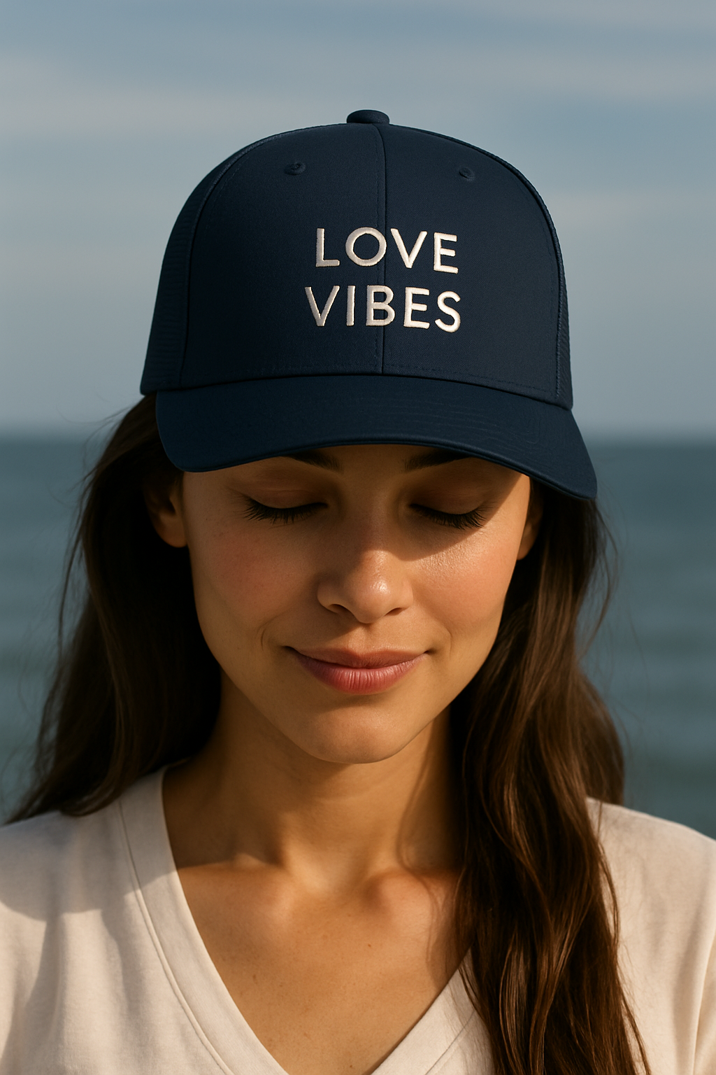 LOVE VIBES - Casquette Trucker brodée