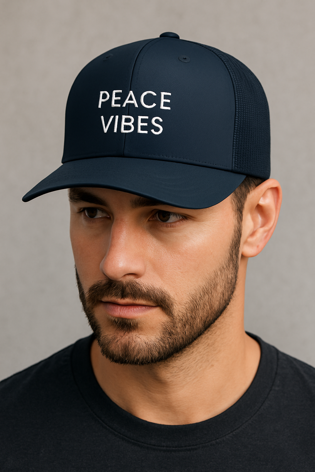 PEACE VIBES - Casquette Trucker brodée