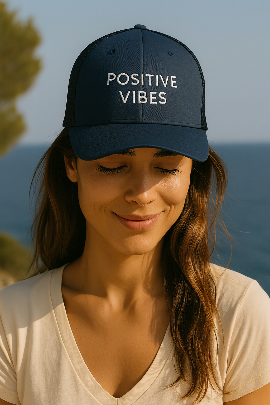 POSTIVE VIBES - Casquette Trucker Brodée